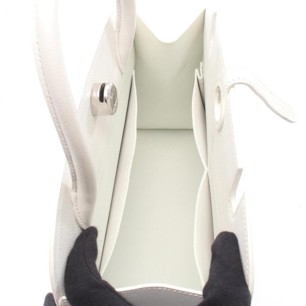Hermes HERMES Dalvy MM Handbag Leather Veau Graine Women's White - Picture 3 of 8